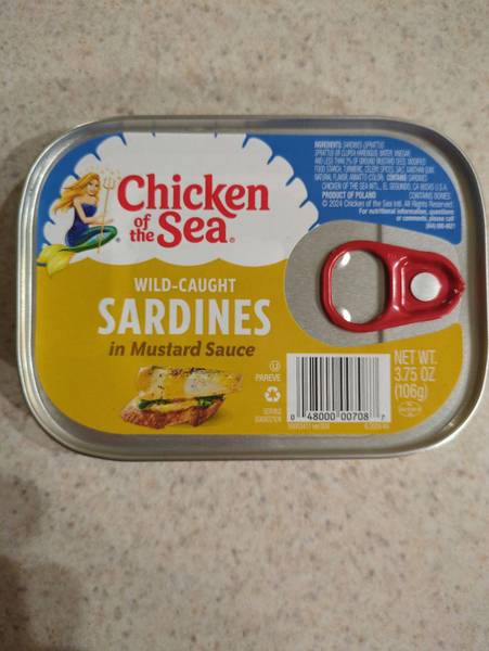 CHICKEN OF THE SEA — Wild-Caught Sardines in Mustard Sauce