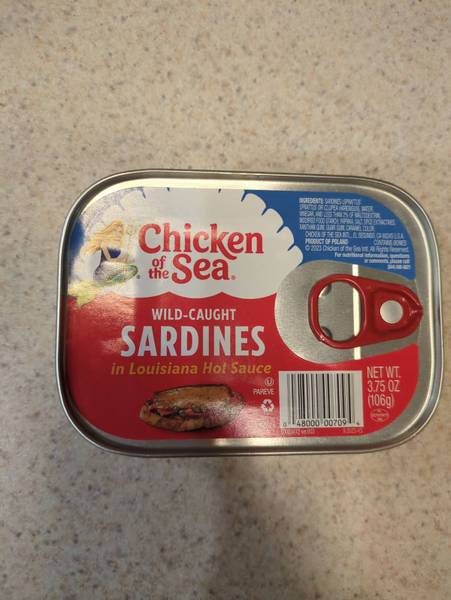 CHICKEN OF THE SEA — Wild-Caught Sardines in Louisiana Hot Sauce