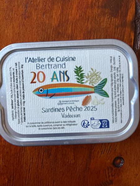 l'Atelier de Cuisine Bertrand — Sardines Pêche 2025 Vadouvan