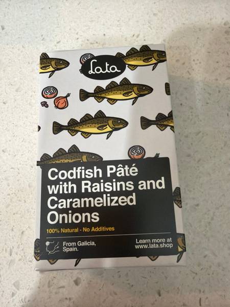 Lata — Codfish Pate with Raisins and carmelized onions