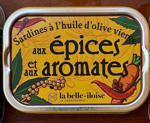 La belle-iloise — Sardines à l'huile d'olive, aux épices et aux aromates